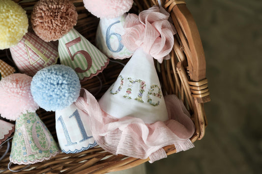 PRE- ORDER**** Monthly Milestone Mini Party Hat Set - 12 First Year Birthday Hats