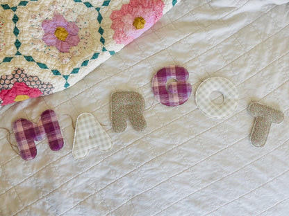 Custom Fabric Letter Banner – Personalized Birthday Name or Phrase Garland
