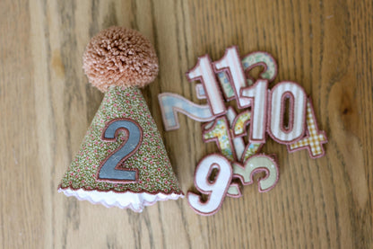 ***PRE-ORDER*** ETA LATE JUNE ** Monthly Milestone Party Hat Set - Interchangeable Numbers 1-12