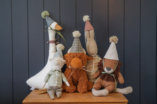 Stuffed Animal Party Hats – Set of 5 Mini Plaid & Stripe Hats