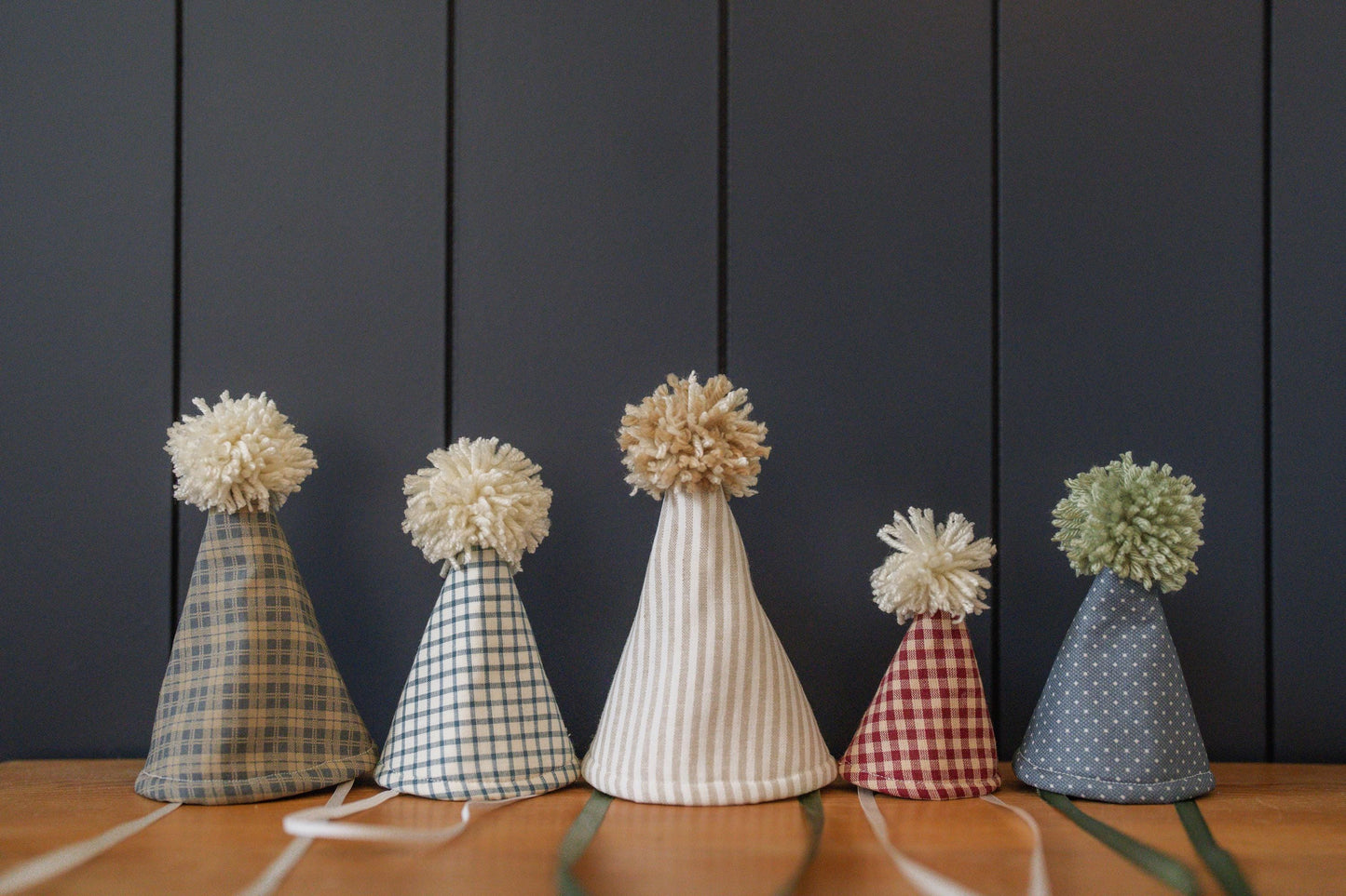 Stuffed Animal Party Hats – Set of 5 Mini Plaid & Stripe Hats