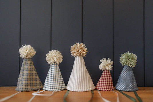 Stuffed Animal Party Hats – Set of 5 Mini Plaid & Stripe Hats