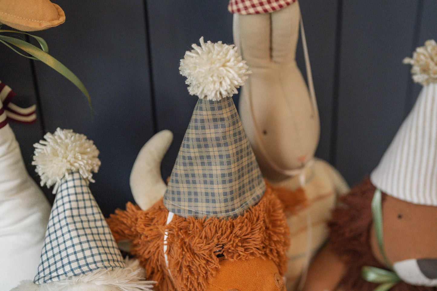 Stuffed Animal Party Hats – Set of 5 Mini Plaid & Stripe Hats